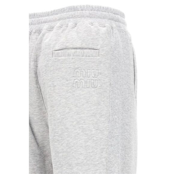 MIU MIU Embroidered Logo Joggers Track Pants Grey‎ Size Medium - Picture 3 of 16
